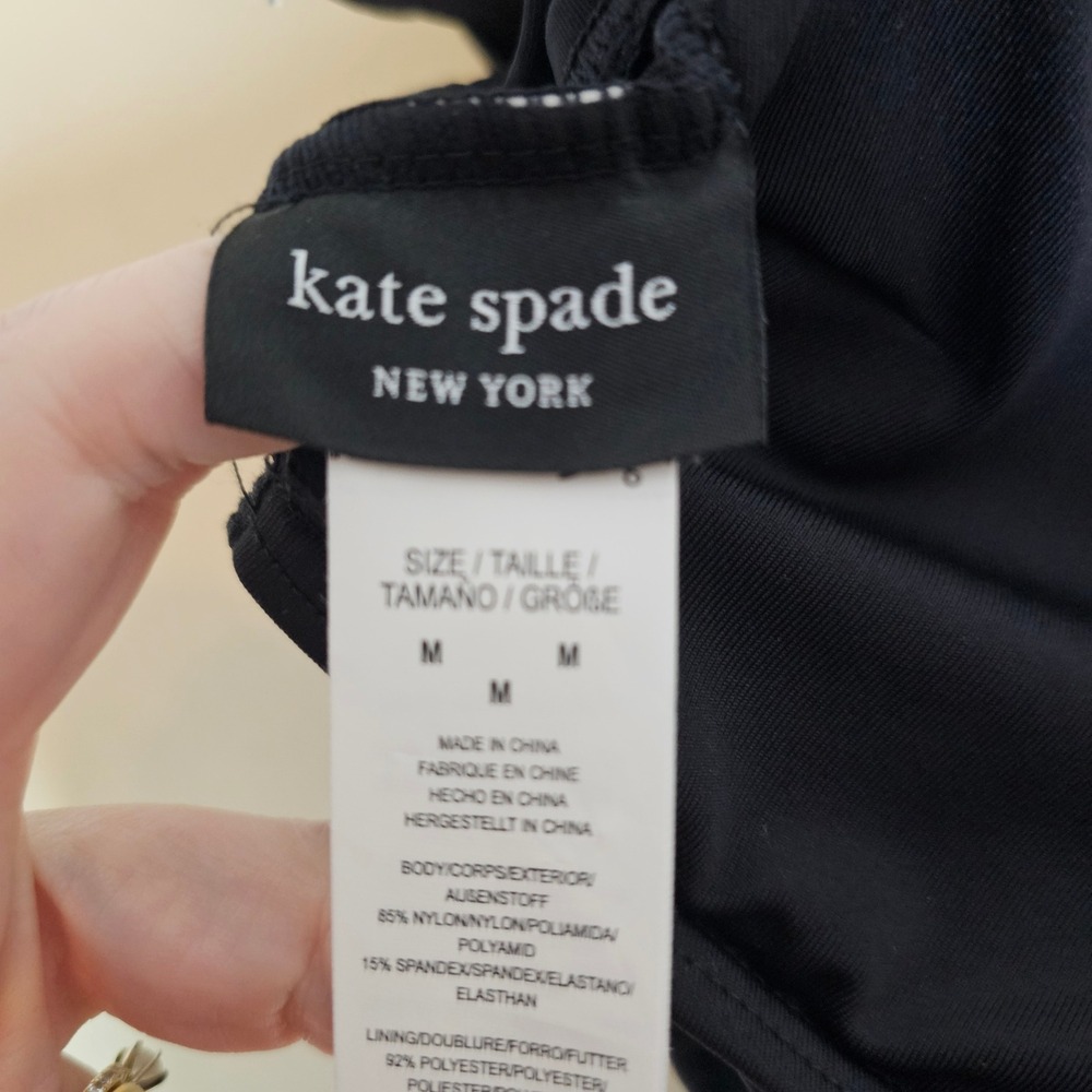 Kate Spade New York Black Ruffle Off the Shoulder Bikini Swim Top Womens Medium - Picture 8 of 8
